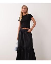 ASOS - Asos Design Petite Single Tiered Boho Maxi Skirt - Lyst