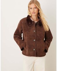 ASOS - Funnel Neck Faux Suede Bonded Jacket - Lyst