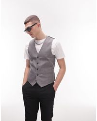 TOPMAN - Textured Suit Vest - Lyst