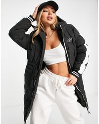 The Couture Club Logo Padded Maxi Jacket - Black