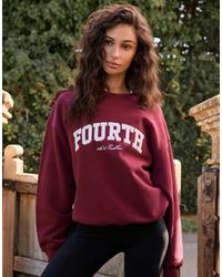 4th & Reckless - Sweat oversize à logo brodé - bordeaux - Lyst
