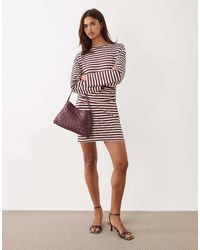 ASOS - Long Sleeve Cinched Waist Mini Dress - Lyst