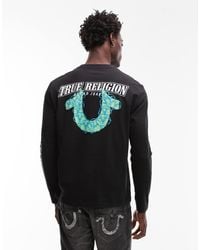 TRUE RELIGION - Puff Print Logo Back Long Sleeve T-Shirt - Lyst