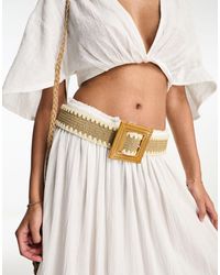 French Connection - Woven Belt With Square Buckle - Lyst