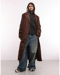 Monki - Longline Trench Coat - Lyst