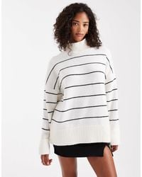 ASOS - Knitted High Neck Jumper With Turn Back Cuffs - Lyst