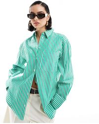 Mango - Oversized Stripe Shirt - Lyst