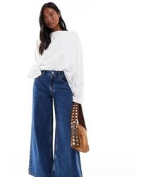 ASOS - Vaqueros De Talle Alto Y Pernera Ancha Con Lavado De Asos Design Petite - Lyst