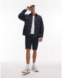 TOPMAN - Denim Straight Leg Short - Lyst