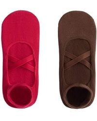 Oysho - 2 Pairs Of Cotton Blend Yoga And Pilates Sneaker Socks With Crossover Straps - Lyst