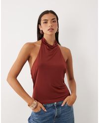 ASOS - Slinky Cowl Halter Neck Top - Lyst