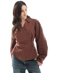 ASOS - Camisa Cruzada Con Mangas Cocoon De - Lyst