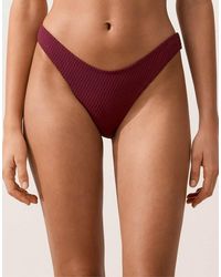 Oysho - U-Cut Mini Check Jacquard Brazilian Bikini Briefs - Lyst