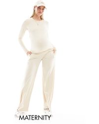 Mama.licious - Mamalicious Maternity Under The Bump Wide Leg Jersey Trouser Co-ord - Lyst