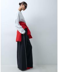 ASOS - Panelled Extreme Wide Leg jogger With Piping Details - Lyst