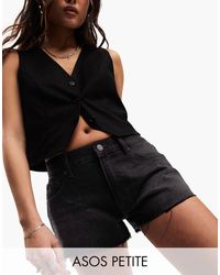 ASOS - Pantalones vaqueros cortos holgados con lavado negro - Lyst