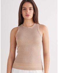 Intimissimi - Ribbed Lamé Cotton Vest Top - Lyst