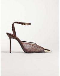 Public Desire - Edie Heeled Court Shoes With Toe Cap - Lyst