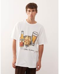 Reclaimed (vintage) - Unisex Oversized Tee With Drinks Graphic - Lyst