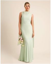Six Stories - Bridesmaid Crepe High Cowl Neck Maxi Dress - Lyst