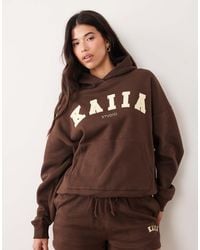 Kaiia - Studio Embroidered Logo Oversized Hoodie - Lyst