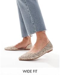Asos Design Wide Fit - Virtue D'Orsay Pointed Ballet Flats - Lyst