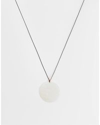 ASOS - Long Necklace With Faux-shell Pendant - Lyst