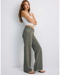 Stradivarius - Low-rise Straight-leg Jeans With Hammer Waistband - Lyst
