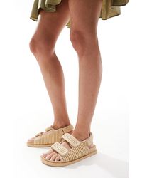 SEQWL - Kidman Double Strap Raffia Sandals - Lyst