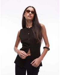 Mango - Button Through Knitted Waistcoat - Lyst