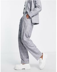 ASOS - Balloon Suit Trousers With Prince Of Wales Check - Lyst