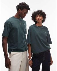 Timberland - Camiseta Verde Oscuro Extragrande Con Logo Pequeño En El Pecho Dunstan De - Lyst