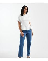 ASOS - Vaqueros Mom Azul Pulcro Cómodos De Corte Slim De Asos Design Petite - Lyst