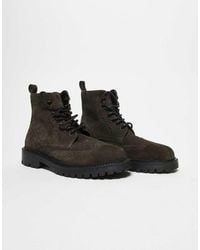 ASOS - Brogue Lace Up Boots - Lyst