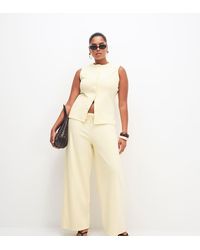 ASOS - Asos Design Curve Textured Wide Leg Trouser Co-Ord - Lyst