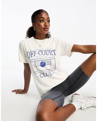 ASOS - Oversized T-shirt With Off Court Tennis Club Graphic - Lyst