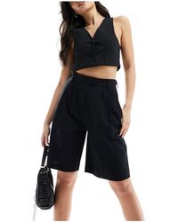 ASOS - Longline High Waisted Short With Linen - Lyst