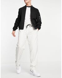 Ban.do Rudie Co-ord Pinstripe Elasticated Elasticated Waistband Suit Trousers - White