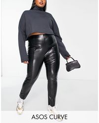 ASOS - Asos Design Curve Leather Look Super Skinny Trouser - Lyst
