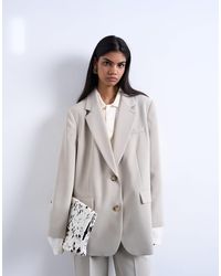 TOPSHOP - Blazer décontracté d'ensemble à 2 boutons - taupe - Lyst