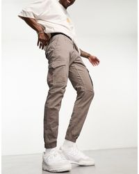 Jack & Jones - Intelligence - pantaloni cargo marroni con fondo elasticizzato - Lyst