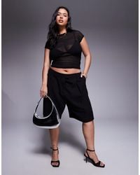 ASOS - Curve – elegante longline-city-shorts aus leinenimitat - Lyst