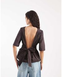 Vero Moda - Poplin Low Bow Back Top - Lyst