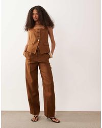 Mango - Boreli 100% Linen Straight Leg Trouser Co-ord - Lyst