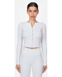 Good For Nothing - Ribbed Buttoned Long Sleeve Tee - Lyst