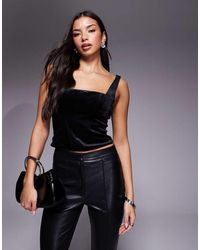 ASOS - Square Neck Panelled Velvet Corset - Lyst