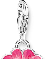 Thomas Sabo - Pendentif charm en argent avec fleur rose, multicolore - Lyst