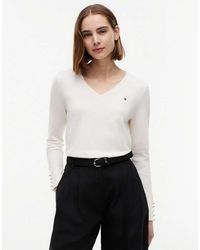 Tommy Hilfiger - Tone Button Cuff V-Neck Jumper - Lyst