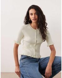 Miss Selfridge - Short Sleeve Cardigan With Flute Sleeve - Lyst