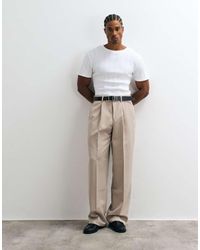 ASOS - Wide Leg Dress Pants With Front Pleats - Lyst